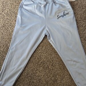 Light Blue 'Sunshine' Jogger Bottoms "YOU ARE MY SUNSHUNE" Size Large
